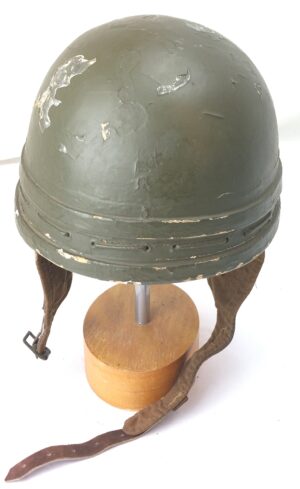 British, WW2-Dated 1942, First Pattern Dispatch Rider’s “Pulp” Helmet, CCL 6⅝ Liner, Newey Patent Press Studs