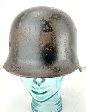 German, WW2, M34 Feuerschutzpolizei Civic Steel Helmet, Double Decal (Police Eagle & Party Shield) & Air Vents