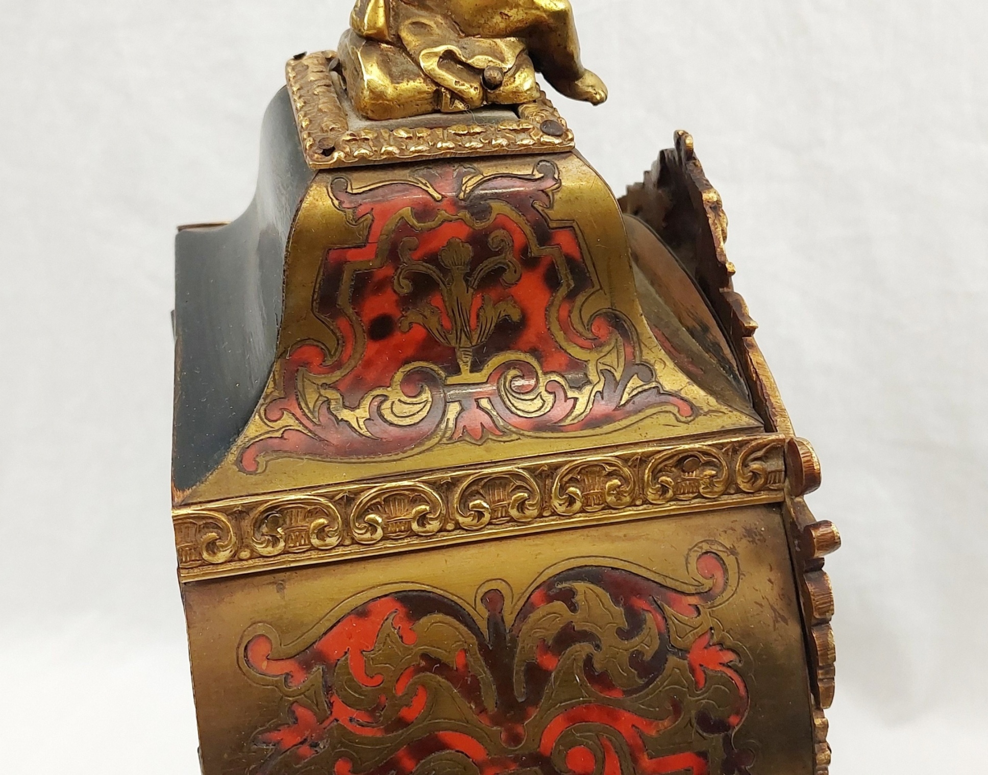 Fine Late French 19th Century Ornate Boulle Work Mantle Clock Retailed By W. Johnson & Sons - Image 11