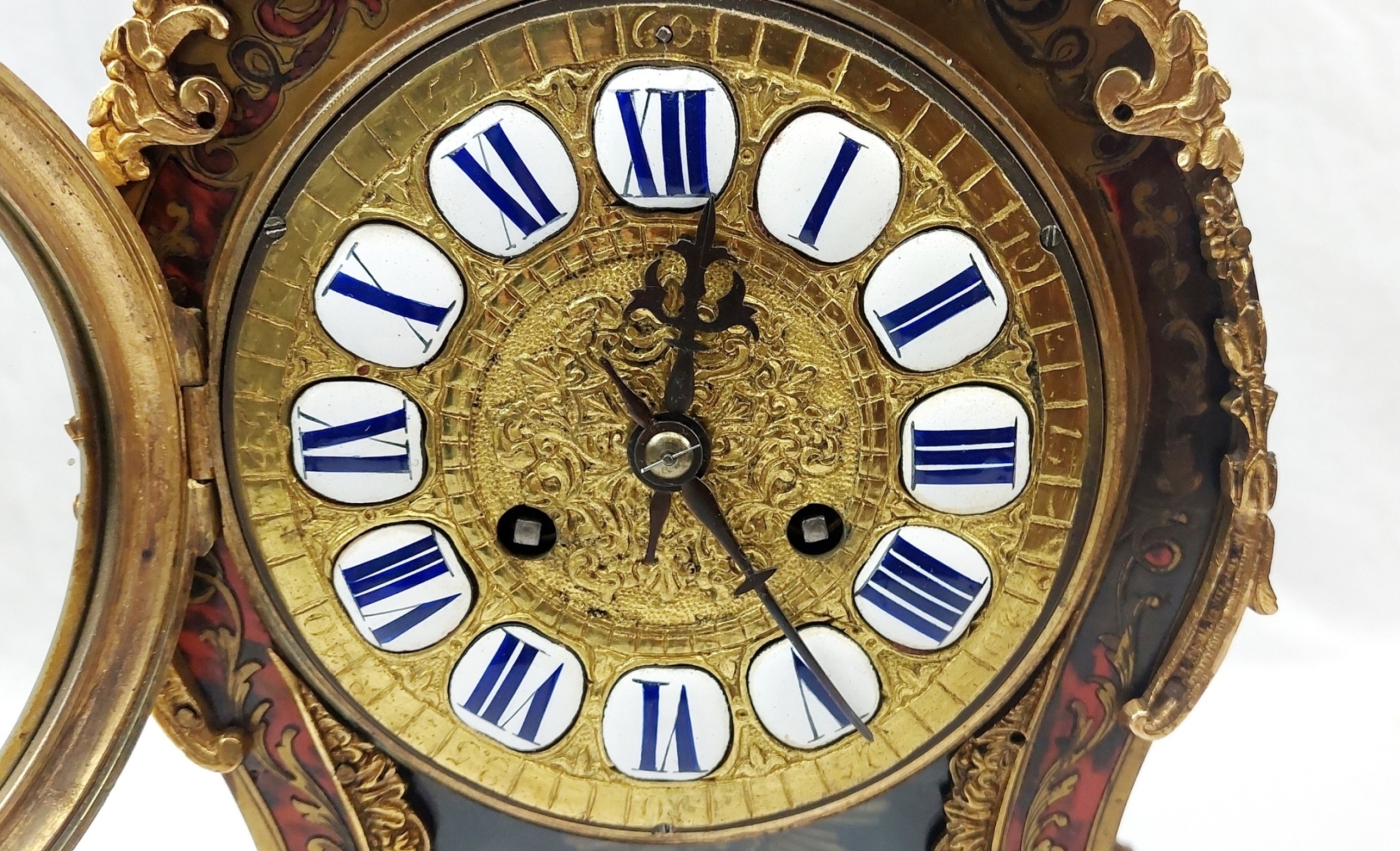 Fine Late French 19th Century Ornate Boulle Work Mantle Clock Retailed By W. Johnson & Sons - Image 4