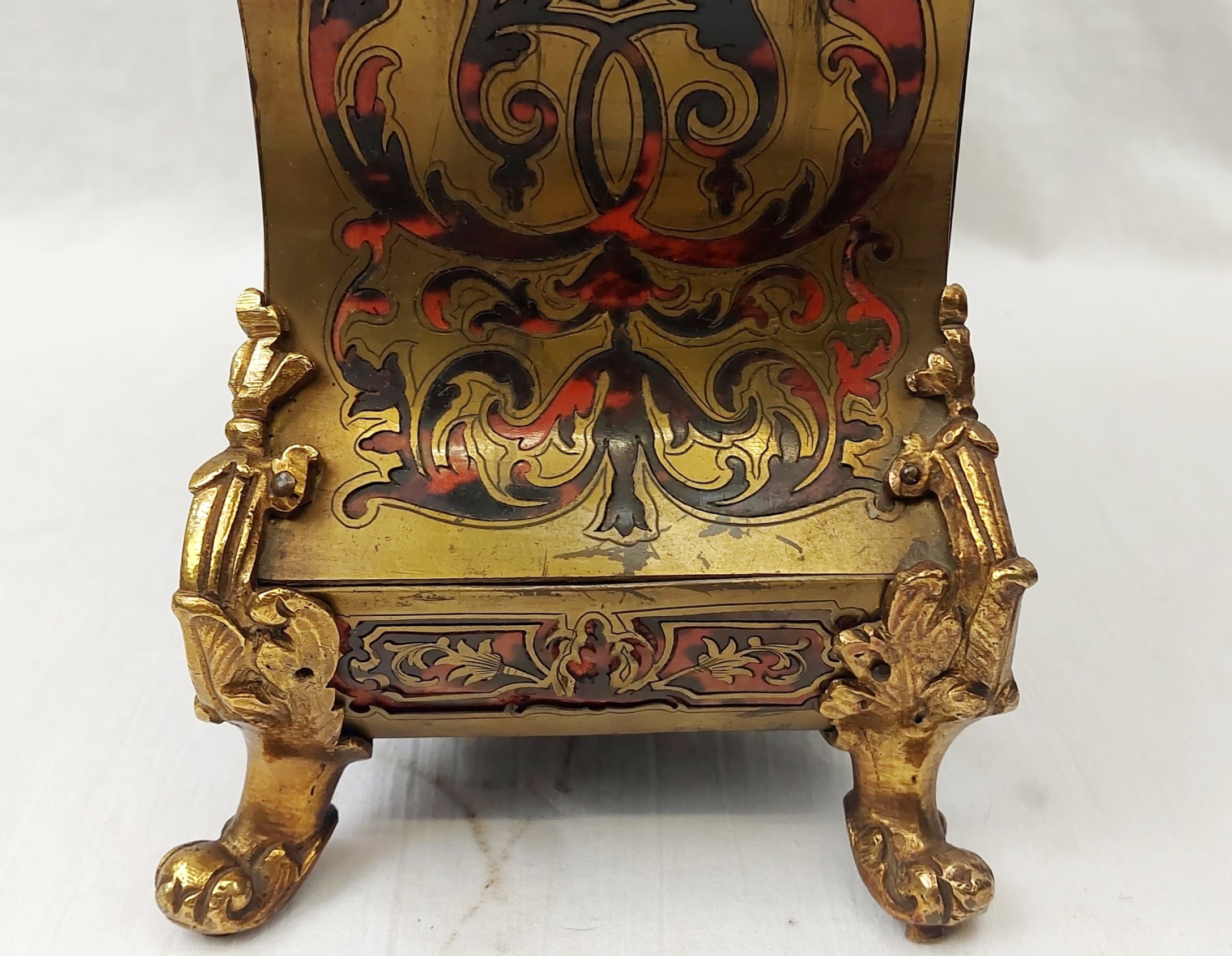 Fine Late French 19th Century Ornate Boulle Work Mantle Clock Retailed By W. Johnson & Sons - Image 7