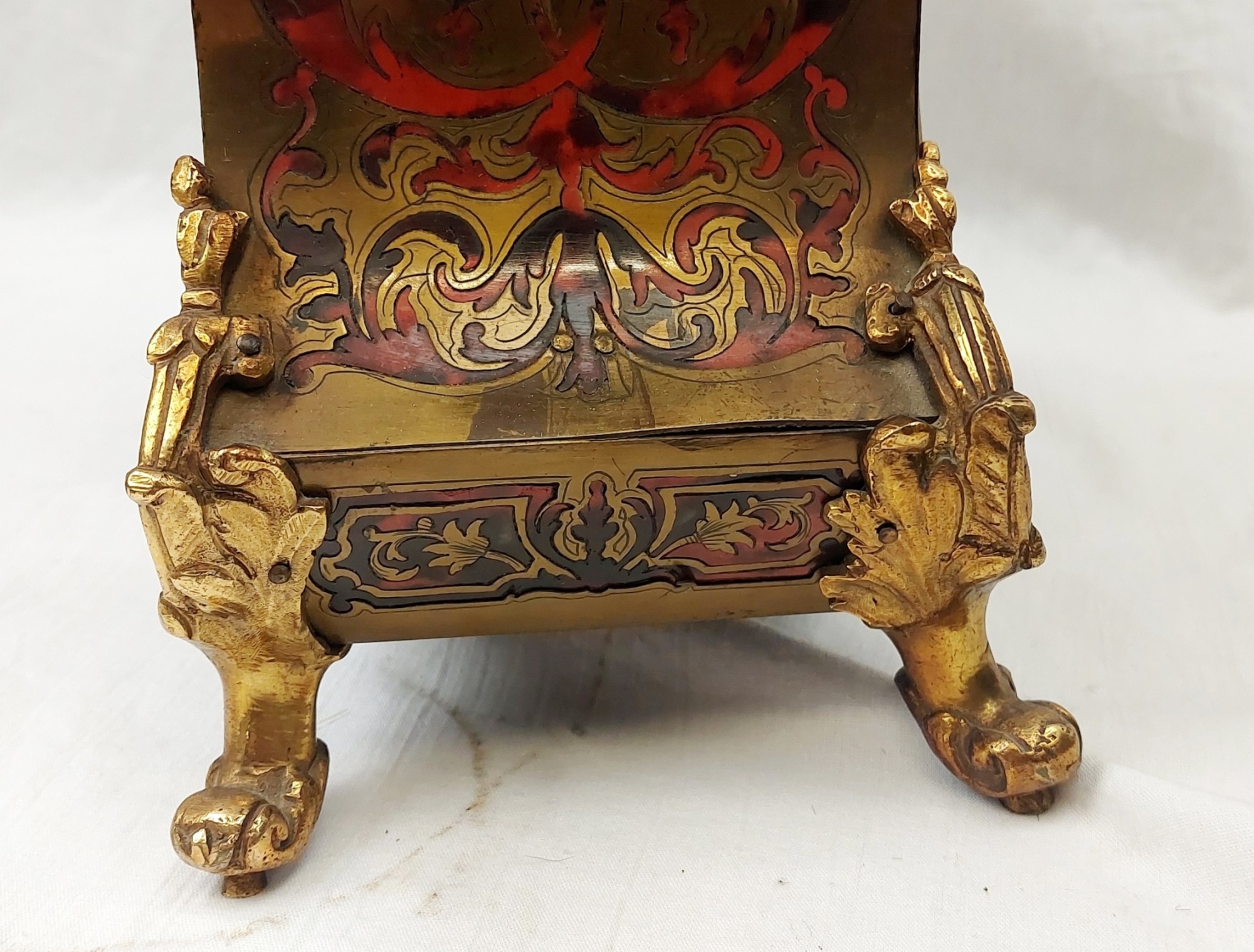 Fine Late French 19th Century Ornate Boulle Work Mantle Clock Retailed By W. Johnson & Sons - Image 9