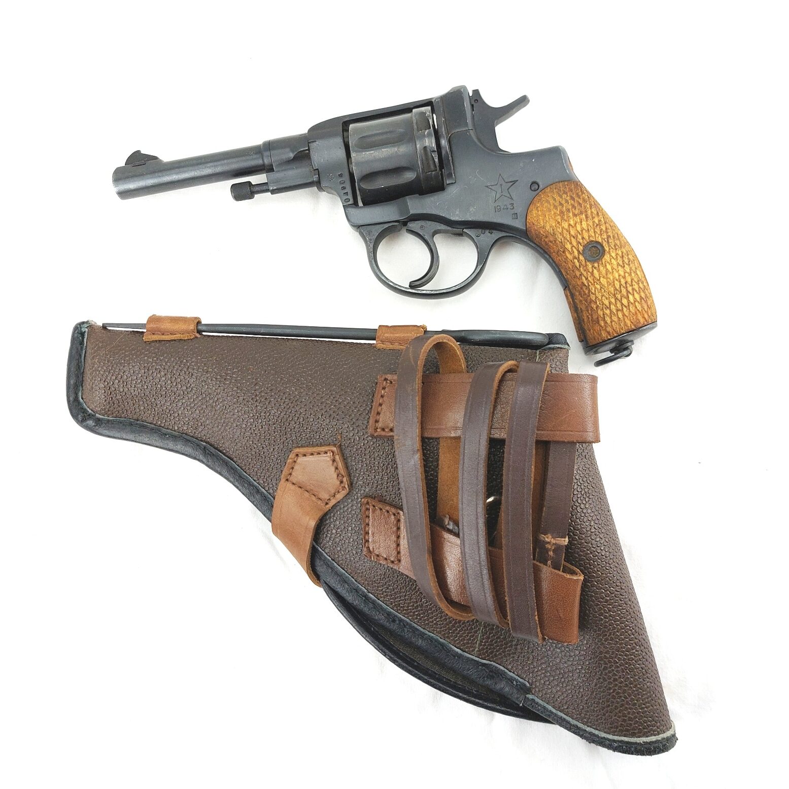 Soviet, WW2-Dated 1943, Nagant M1895 Seven-Shot Gas-Seal Revolver by Tula Arsenal, Matching Numbers, with Early Cold War Soviet Issue Holster, Cleaning Rod & Lanyard, Deactivated - Image 2