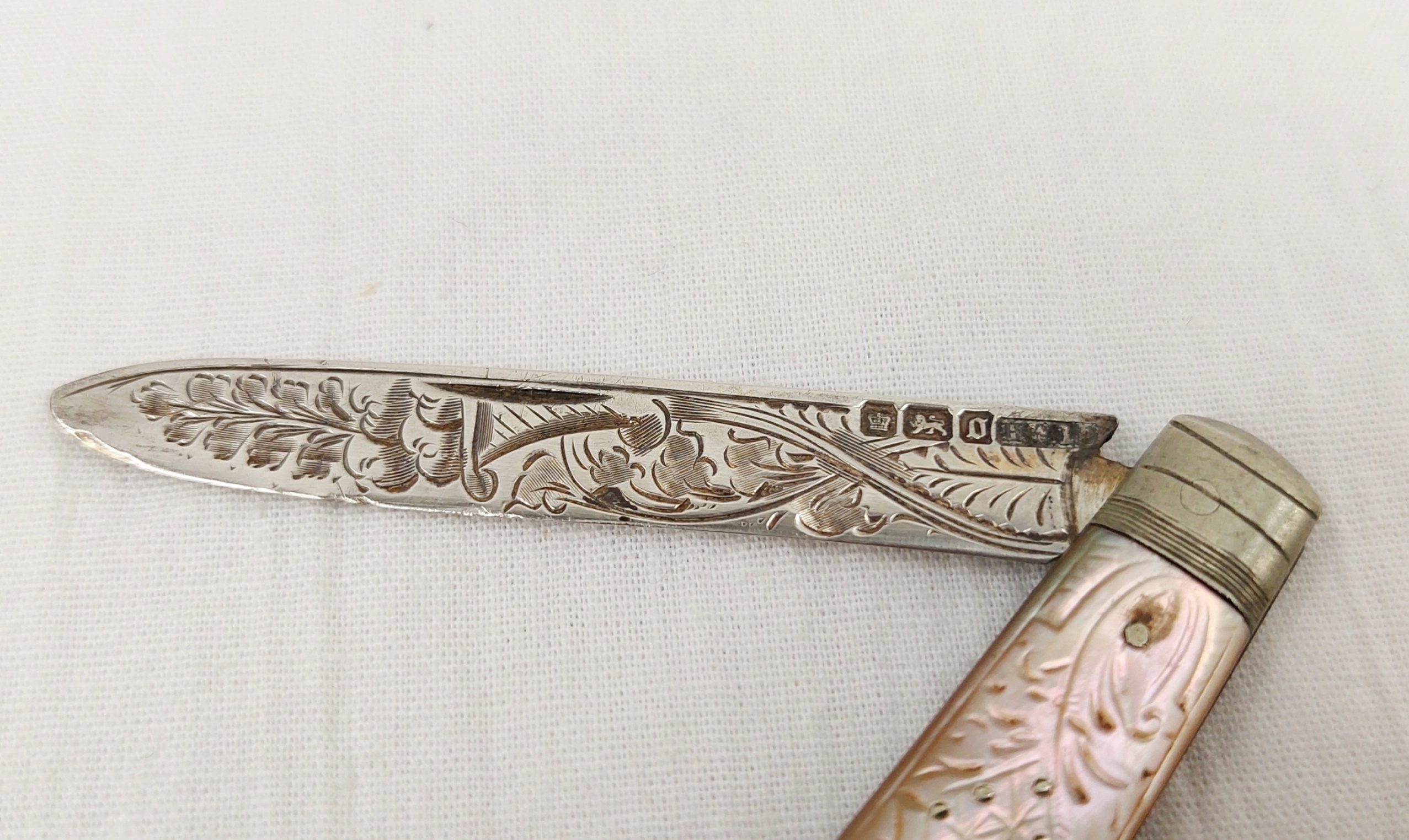 Sheffield 1906 Sterling Silver And Mother Of Pearl Fruit Knife - Image 6