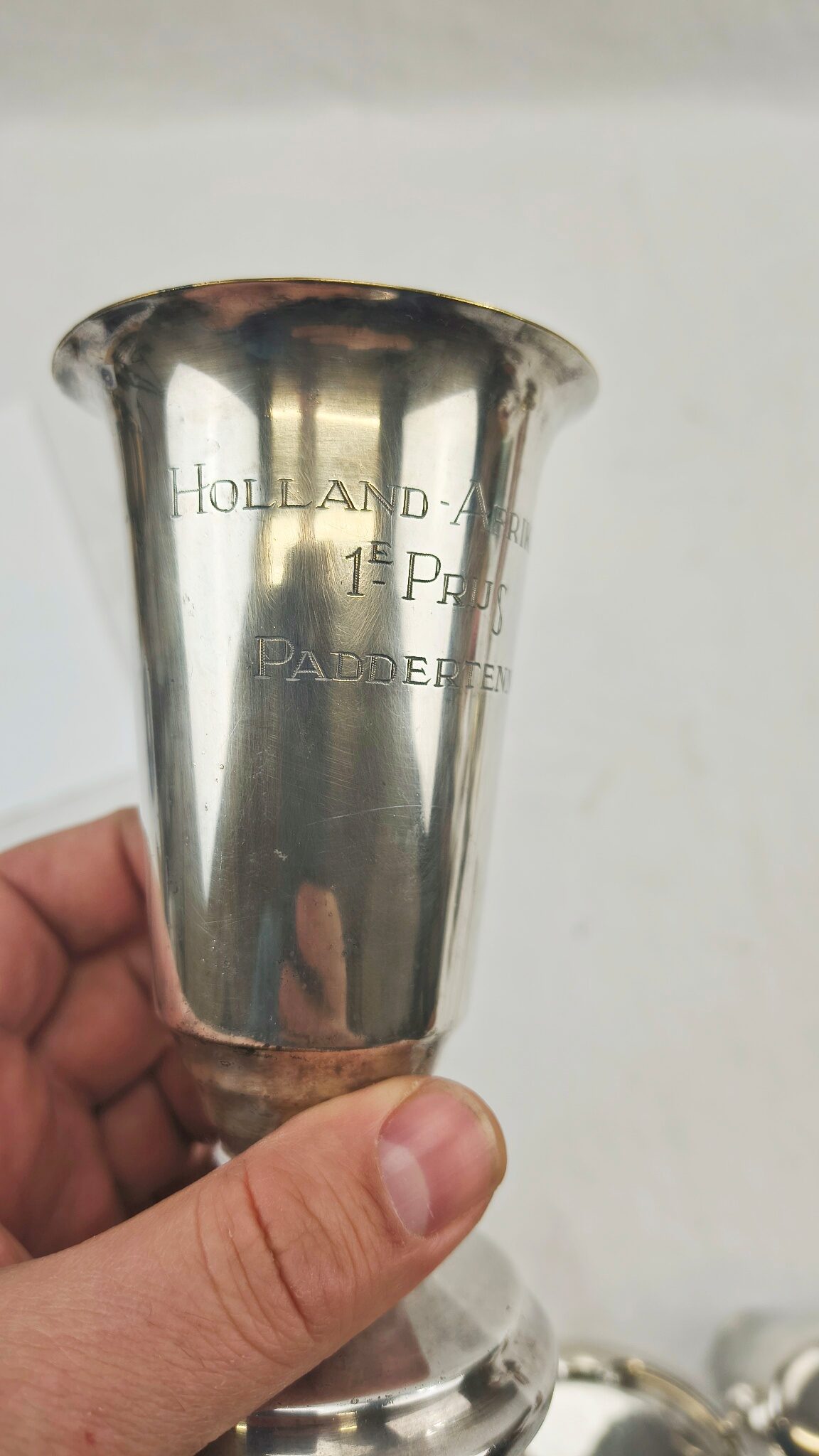 1920s Tennis Prize Holland Afrika LIJN Silver Plated Goblet - Image 5