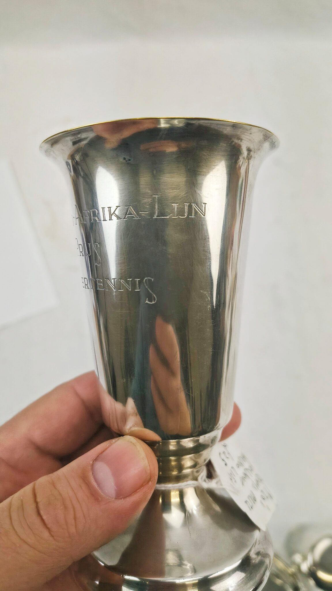 1920s Tennis Prize Holland Afrika LIJN Silver Plated Goblet - Image 4