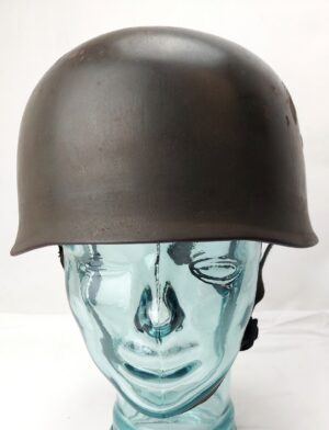 German, WWII, Luftwaffe M38 Fallschirmjäger Paratrooper Helmet, Size 59, Complete with Karl Heister Liner & Chinstrap, Single Decal (Reapplied)