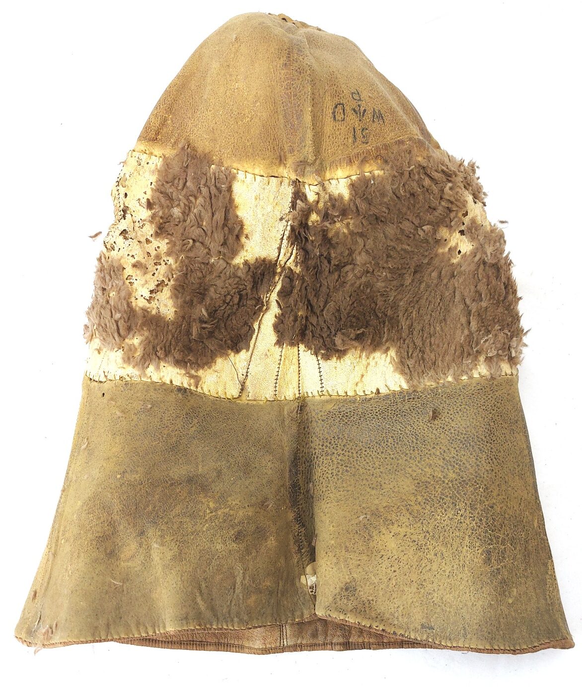 British, WW1, Royal Flying Corps 1916 Pattern Cowl Flying Helmet, WD Broad Arrow Marked, Size 51, Smooth-Side Variant - Image 17