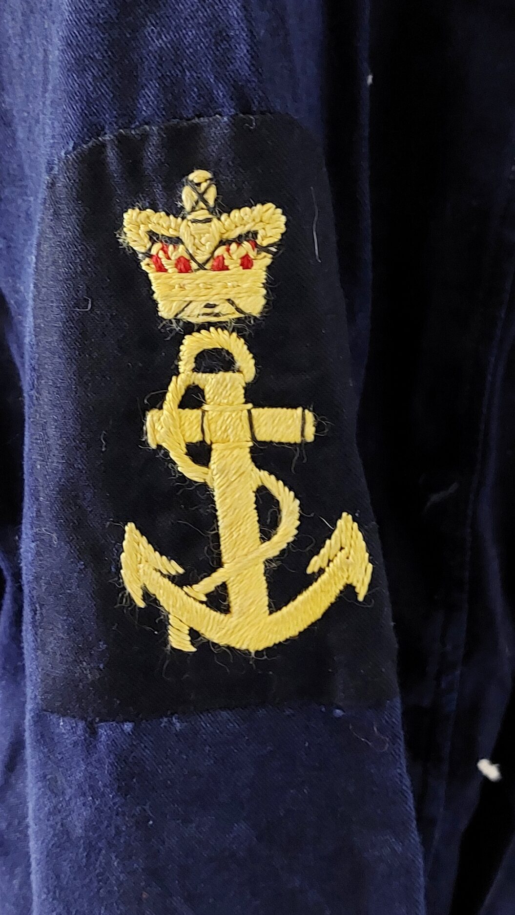 British, mid-20th Century, Royal Navy Rating’s Working / Training Dress Uniform, Queen’s Crown Period, Cotton Drill Jacket with Leading Rate Badge & Broadfall Bell-Bottom Trousers - Image 5