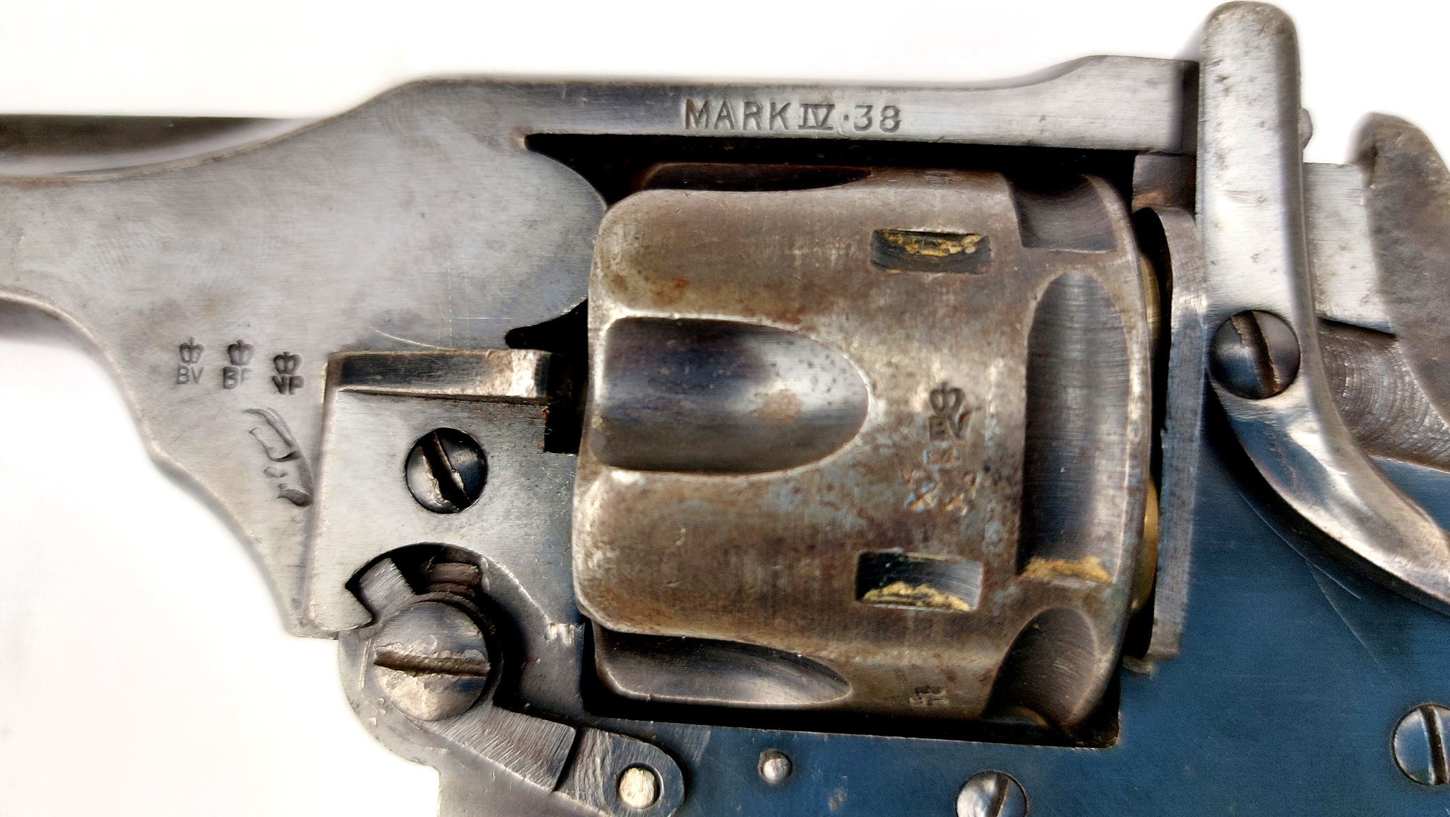 British, c.1949–1951 Webley & Scott Mark IV .38 Revolver, 5" Barrel, Matching Numbers A32804, Old Spec Deactivated with WWII Inert Cartridges - Image 15