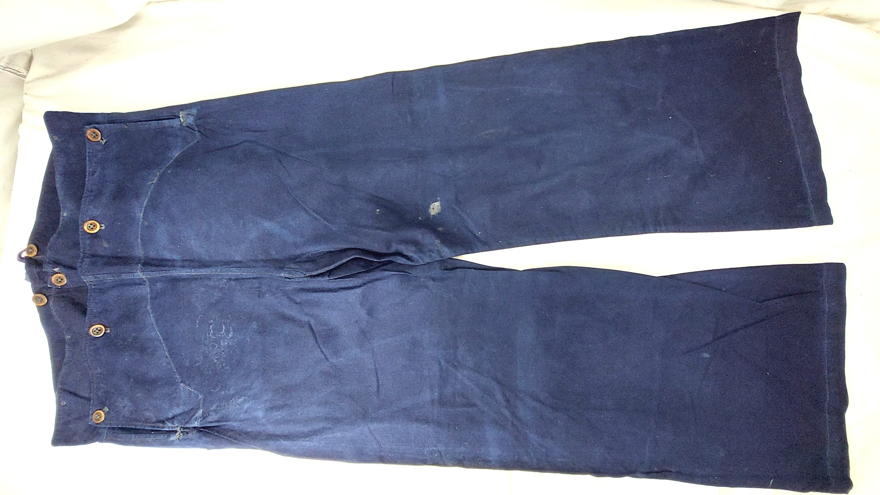 British, mid-20th Century, Royal Navy Rating’s Working / Training Dress Uniform, Queen’s Crown Period, Cotton Drill Jacket with Leading Rate Badge & Broadfall Bell-Bottom Trousers - Image 12