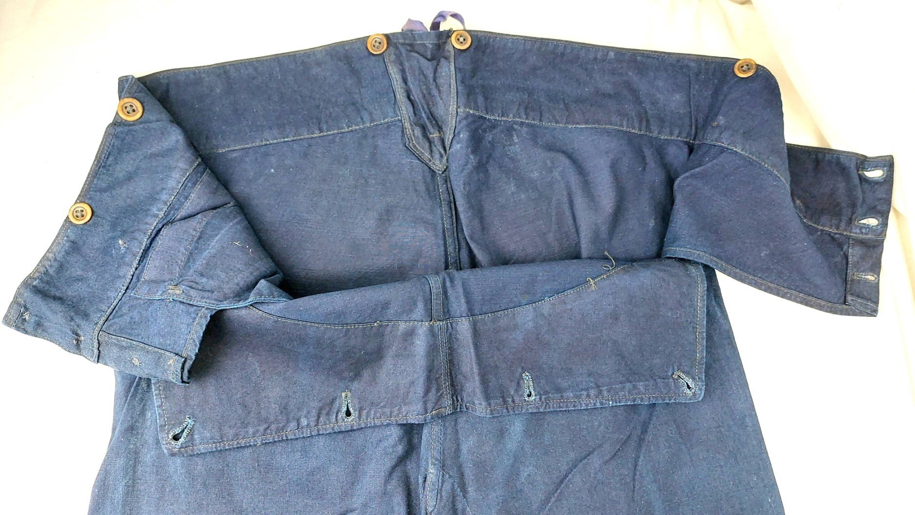 British, mid-20th Century, Royal Navy Rating’s Working / Training Dress Uniform, Queen’s Crown Period, Cotton Drill Jacket with Leading Rate Badge & Broadfall Bell-Bottom Trousers - Image 15
