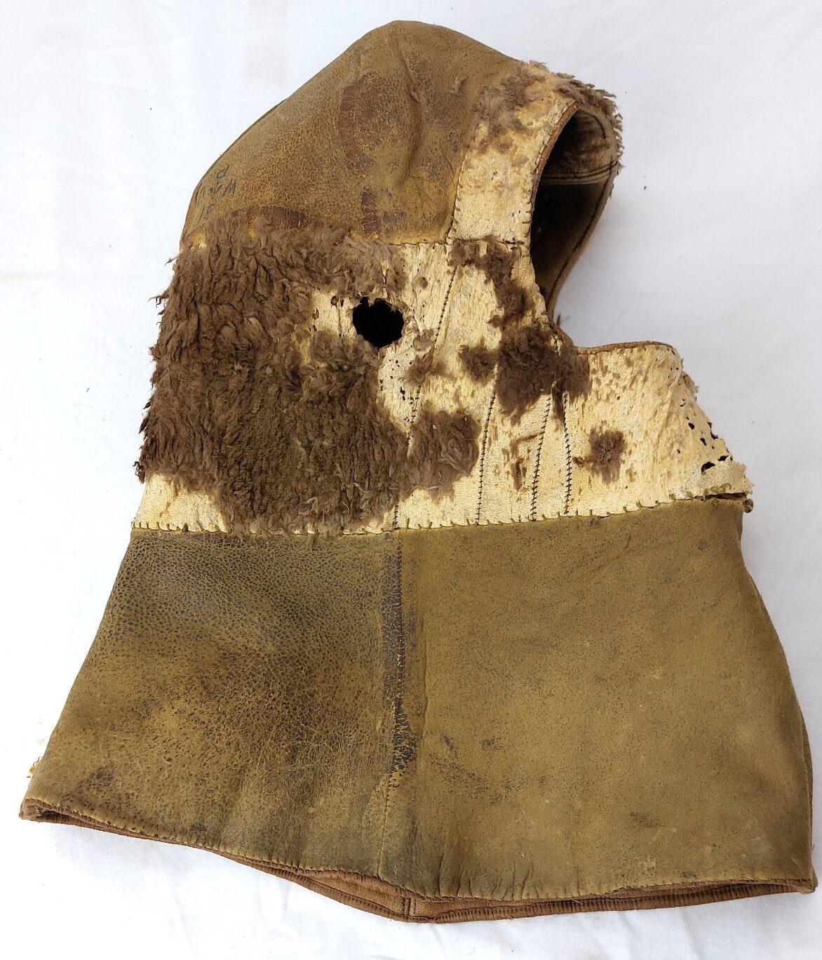 British, WW1, Royal Flying Corps 1916 Pattern Cowl Flying Helmet, WD Broad Arrow Marked, Size 51, Smooth-Side Variant - Image 13