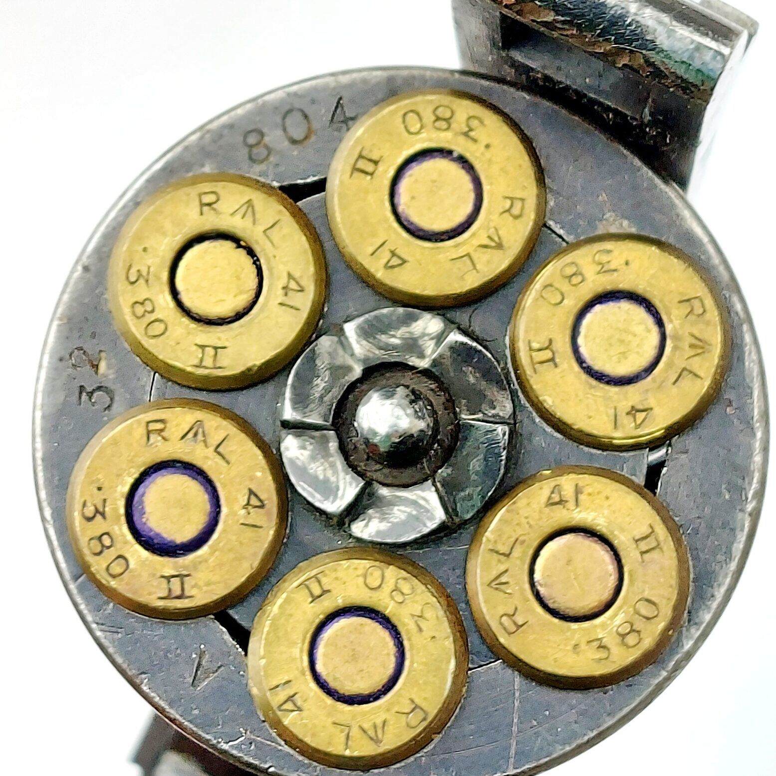 British, c.1949–1951 Webley & Scott Mark IV .38 Revolver, 5" Barrel, Matching Numbers A32804, Old Spec Deactivated with WWII Inert Cartridges - Image 7