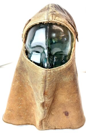 British, WW1, Royal Flying Corps 1916 Pattern Cowl Flying Helmet, WD Broad Arrow Marked, Size 51, Smooth-Side Variant