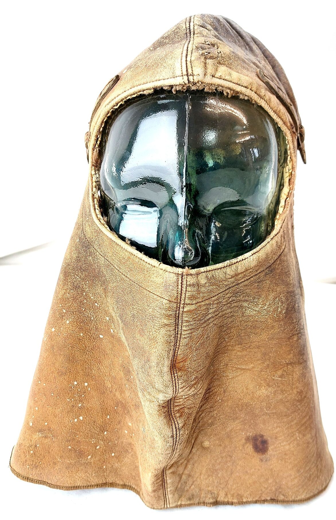 British, WW1, Royal Flying Corps 1916 Pattern Cowl Flying Helmet, WD Broad Arrow Marked, Size 51, Smooth-Side Variant