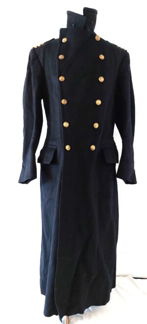 British, 1942, Royal Navy Lieutenant-Commander’s Greatcoat by Gieves Ltd, Named J. Goldsmith, King’s Crown Buttons