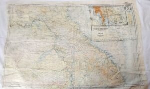 British, WW2, RAF / MI9 Silk Escape & Evasion Map Scarf, French Indo-China & Siam (Thailand), Sheets 44J & 44K, Double-Sided