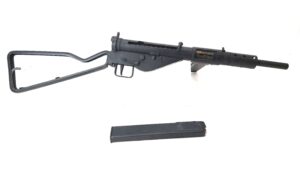British, WWII, STEN Mk II 9mm Submachine Gun with Skeleton Stock, Matching Serial No. 48057, Sterling (S23) Components, Two Magazines & Cleaner, Old Spec Deactivation