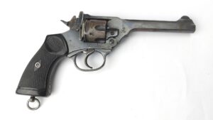 British, c.1949–1951 Webley & Scott Mark IV .38 Revolver, 5" Barrel, Matching Numbers A32804, Old Spec Deactivated with WWII Inert Cartridges