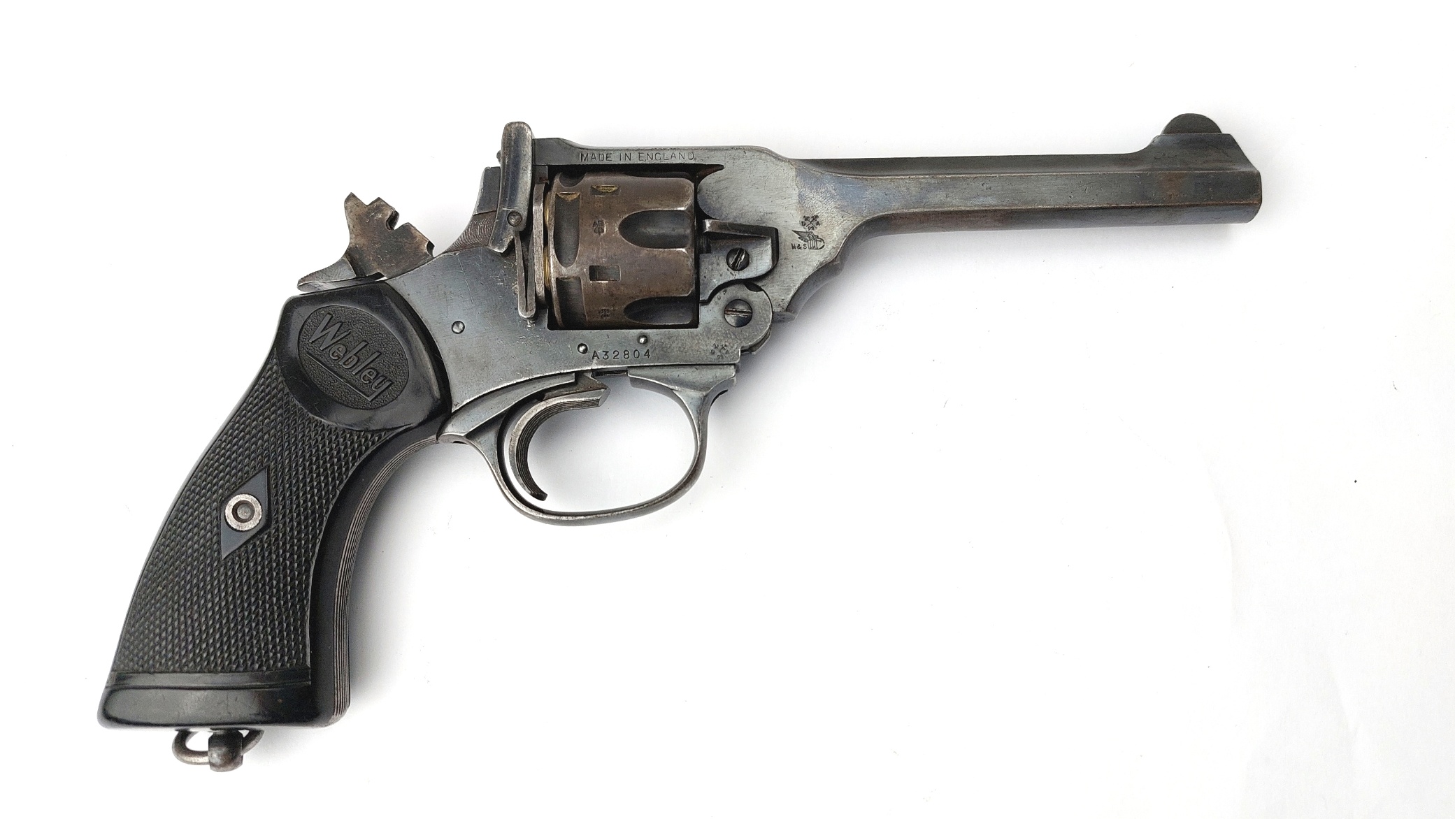 British, c.1949–1951 Webley & Scott Mark IV .38 Revolver, 5" Barrel, Matching Numbers A32804, Old Spec Deactivated with WWII Inert Cartridges - Image 2
