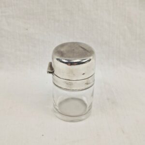 Birmingham 1900 Sterling Silver And Glass Inkwell