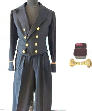 British c.1907–1914 Royal Navy Lieutenant’s Full Dress Uniform Group, Named Tailcoat & Boxed Epaulettes to Captain T. C. C. Bolster DSO RN, Gieve Matthews & Seagrove