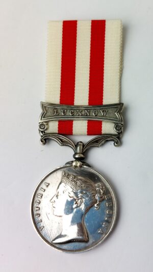 British, Indian Mutiny Medal 1857–1858, Lucknow Clasp, Named to John Roberts, 7th (Queen’s Own) Hussars