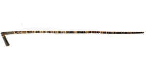 British, c.1837–1860, Baleen-Whalebone Ringwork Walking Stick, L-Shaped Handle