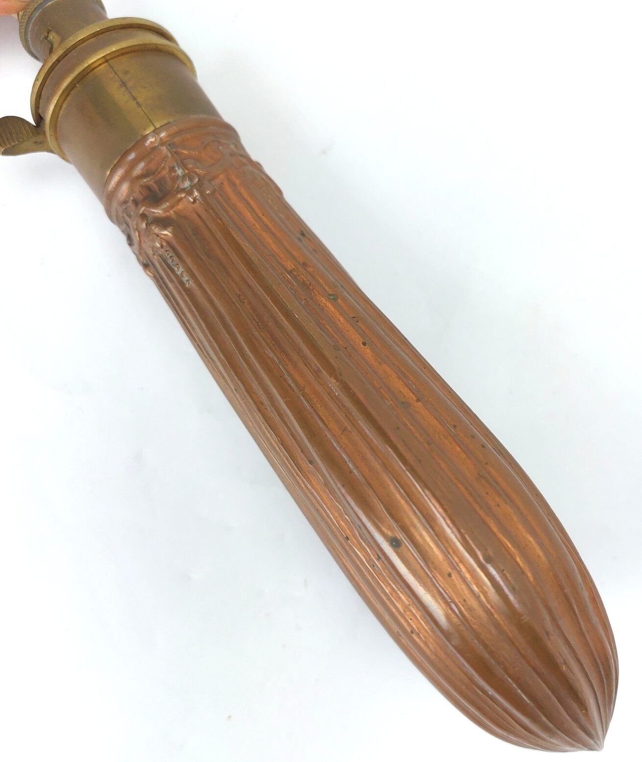 British, c.1845–1870, Victorian Copper Powder Flask with Sykes Patent Adjustable Charger - Image 4