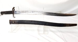 British, c.1856–1870, Pattern 1856 Yataghan Sword Bayonet by A & A.S. Schnitzler, Solingen, with Scabbard