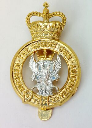 British, c.1971–1992, The Queen’s Own Mercian Yeomanry Staybrite Cap Badge, Anodised Aluminium, Slider Fitting