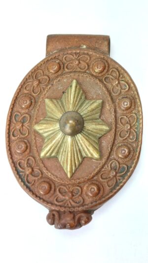 Continental European, c.1880–1920, Copper Alloy Belt or Harness Hanger Mount with Star Boss Ornament