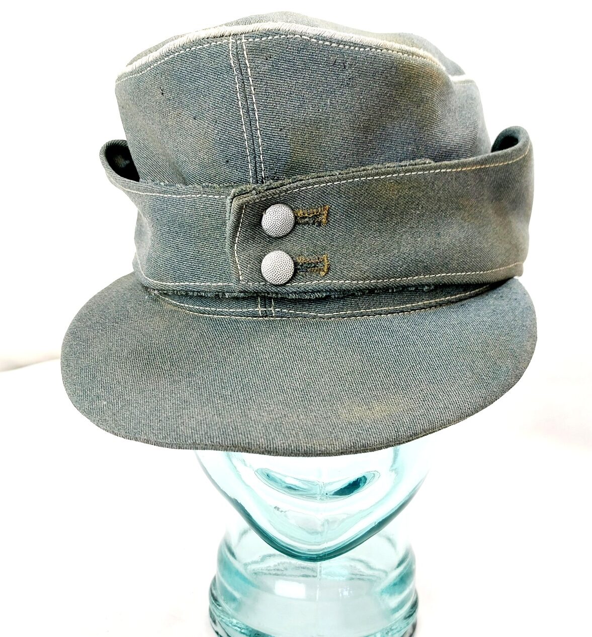 Germany, WWII, M43 “Feldmütze” Cold Weather Field Cap, Fur-Lined Neck Flaps, Size 57 - Image 2