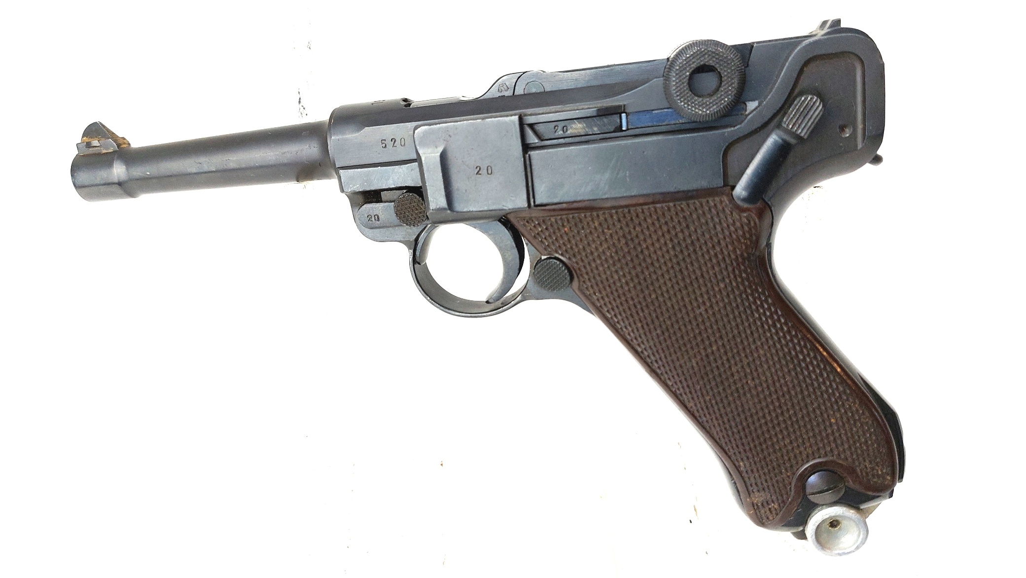 German, WW2, 1937 Dated Krieghoff P.08 Luger Pistol, Luftwaffe Contract, Serial 520, Matching Numbers, HK Anchor Toggle, Old Spec Deactivated - Image 2