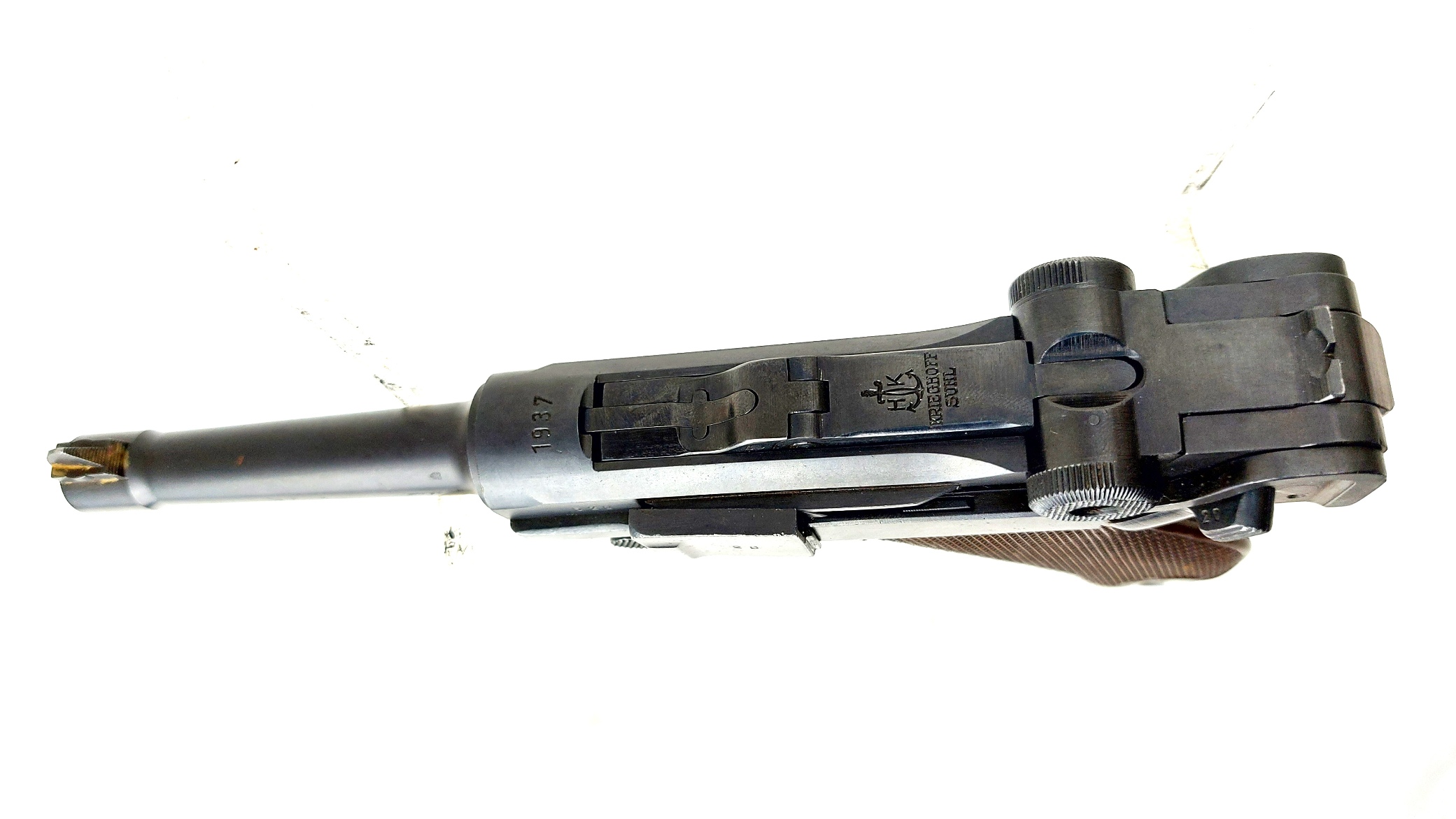German, WW2, 1937 Dated Krieghoff P.08 Luger Pistol, Luftwaffe Contract, Serial 520, Matching Numbers, HK Anchor Toggle, Old Spec Deactivated - Image 3