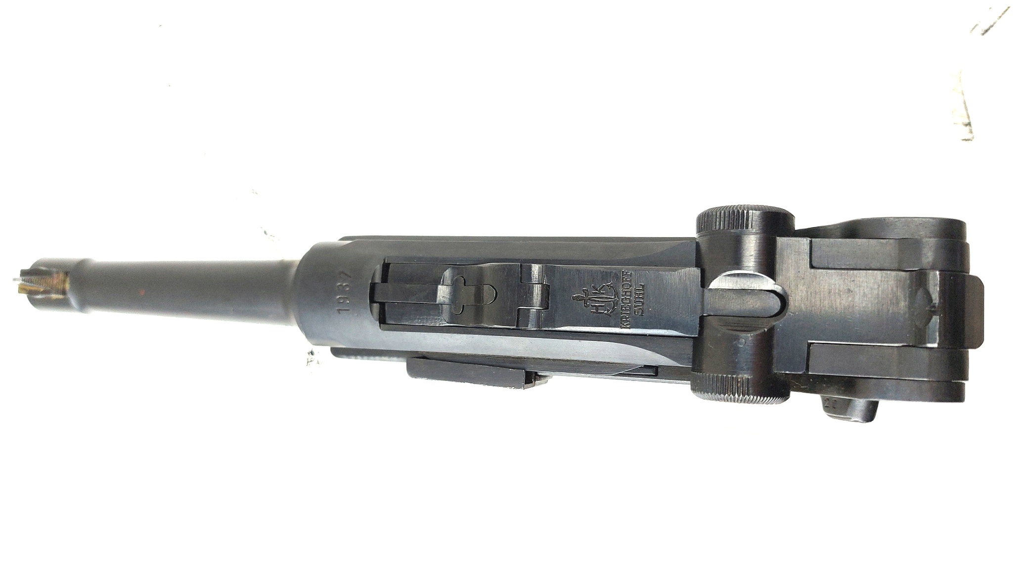 German, WW2, 1937 Dated Krieghoff P.08 Luger Pistol, Luftwaffe Contract, Serial 520, Matching Numbers, HK Anchor Toggle, Old Spec Deactivated - Image 4