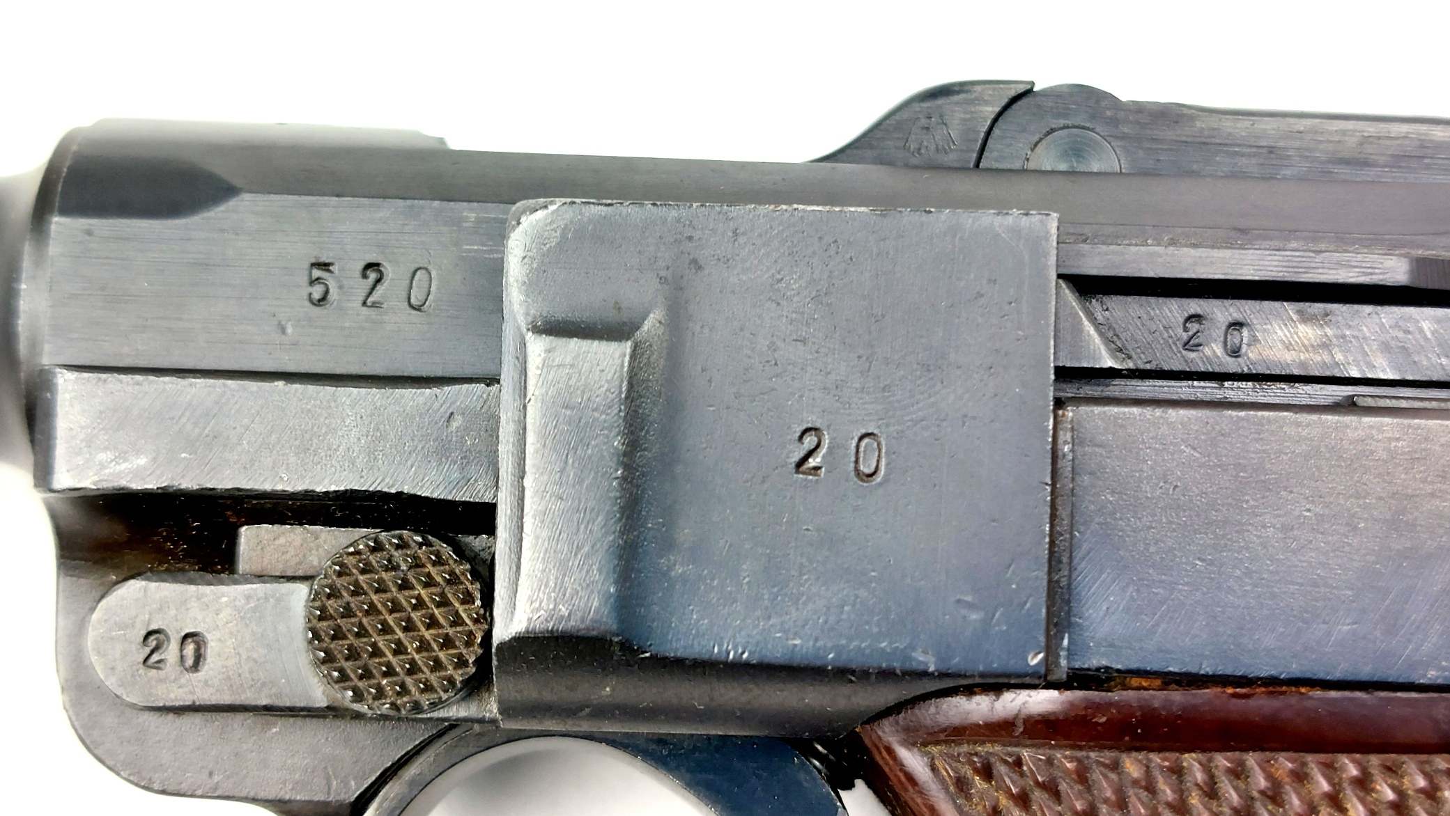 German, WW2, 1937 Dated Krieghoff P.08 Luger Pistol, Luftwaffe Contract, Serial 520, Matching Numbers, HK Anchor Toggle, Old Spec Deactivated - Image 11
