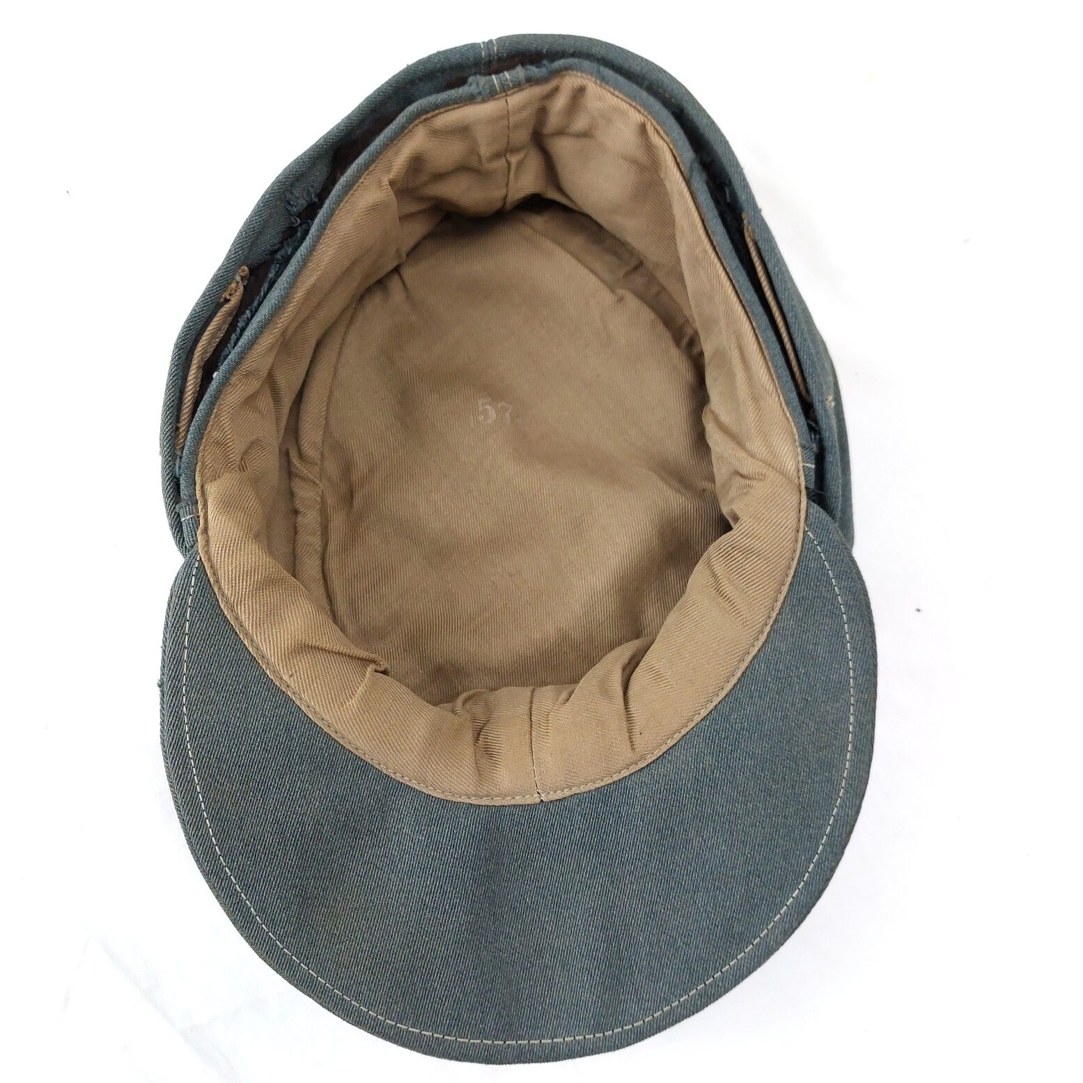 Germany, WWII, M43 “Feldmütze” Cold Weather Field Cap, Fur-Lined Neck Flaps, Size 57 - Image 6