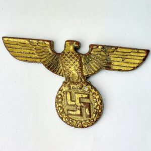 German, Third Reich Period - WWII, NSDAP Political Visor Cap Eagle, 1936 Pattern, RZM M1/34 (Karl Wurster), Gilt Alloy Construction