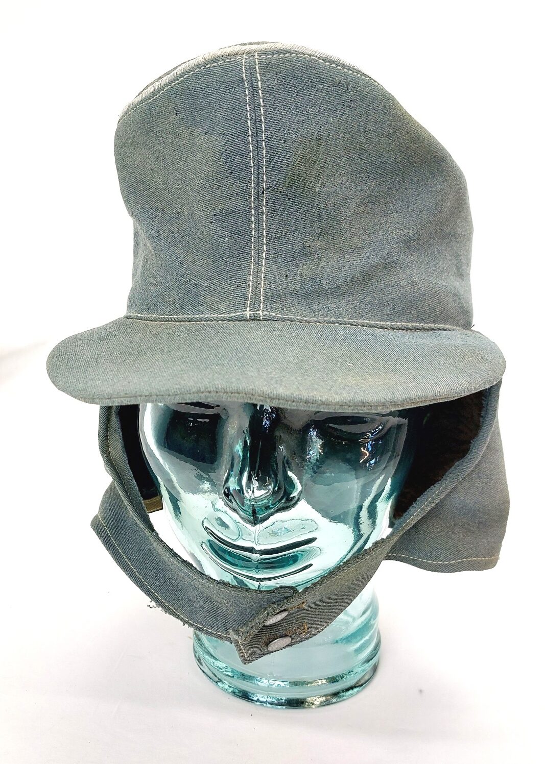Germany, WWII, M43 “Feldmütze” Cold Weather Field Cap, Fur-Lined Neck Flaps, Size 57 - Image 8