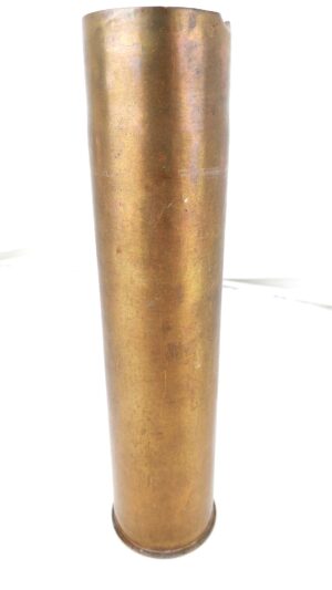 German, WW2-Dated 1941, 7.5 cm KwK 37 (L/24) Tank Gun Brass shell Case, H. Hugendubel Metallwarenfabrik, Stuttgart (DE)