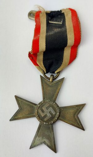 German, WWII, 1939 Kriegsverdienstkreuz (War Merit Cross) 2nd Class Without Swords, Maker Mark “41” (Gebrüder Bender), with Original Ribbon