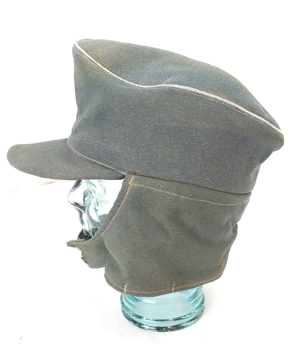 Germany, WWII, M43 “Feldmütze” Cold Weather Field Cap, Fur-Lined Neck Flaps, Size 57 - Image 9