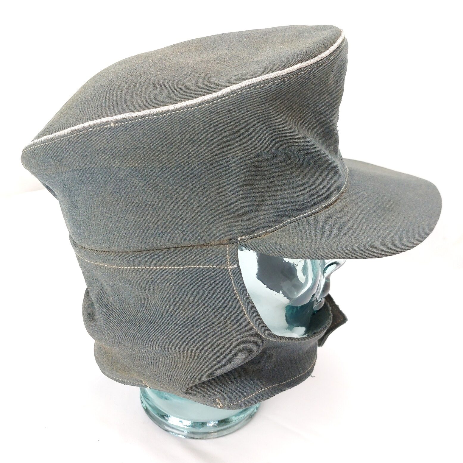 Germany, WWII, M43 “Feldmütze” Cold Weather Field Cap, Fur-Lined Neck Flaps, Size 57 - Image 11
