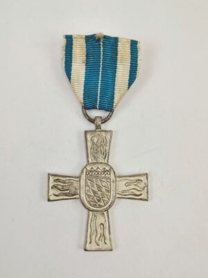 German Bavarian Fire Service Merit Cross Silver 40 Years Service