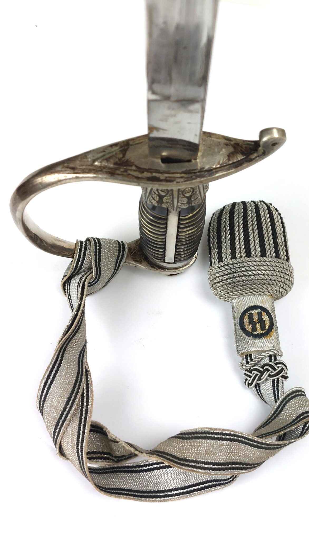 German, WW2, SS Officer’s Dress Sword (SS Degen) with Scabbard and Later Portepee - Image 11