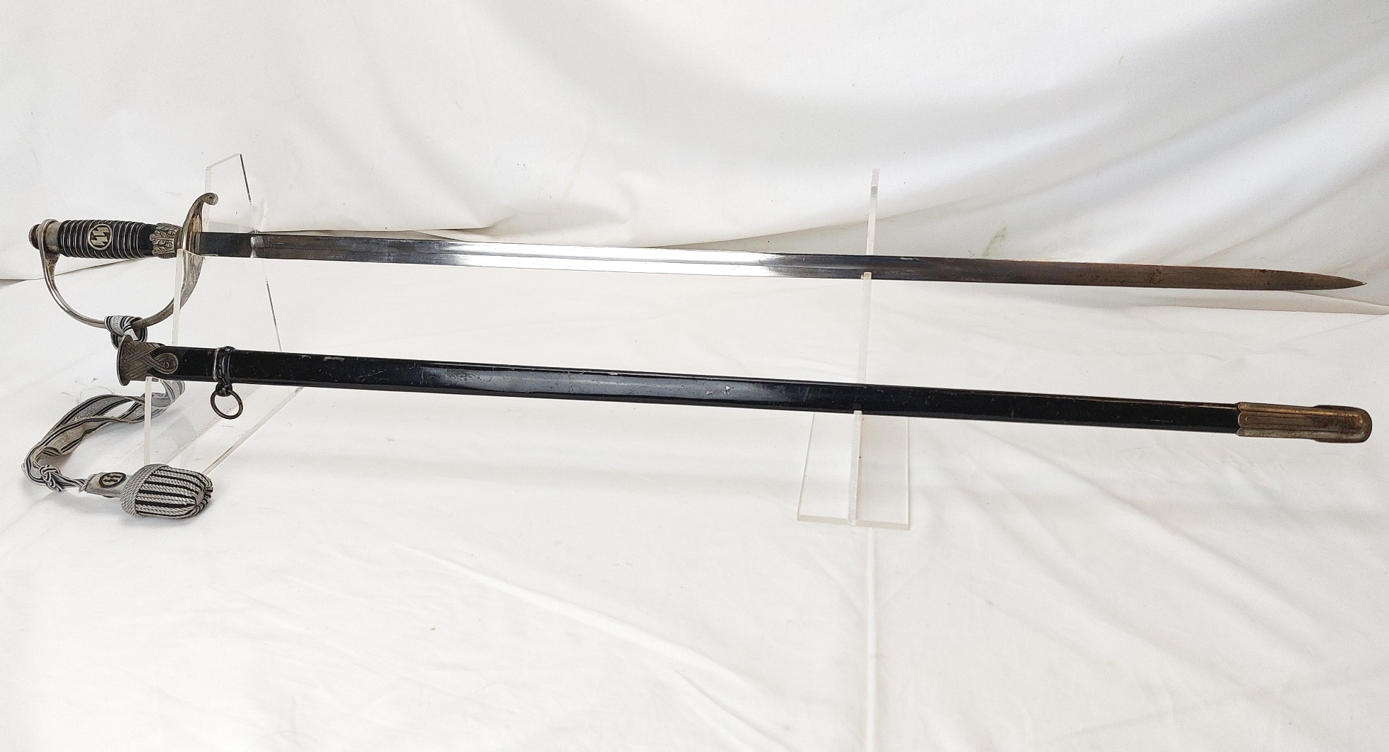 German, WW2, SS Officer’s Dress Sword (SS Degen) with Scabbard and Later Portepee - Image 3