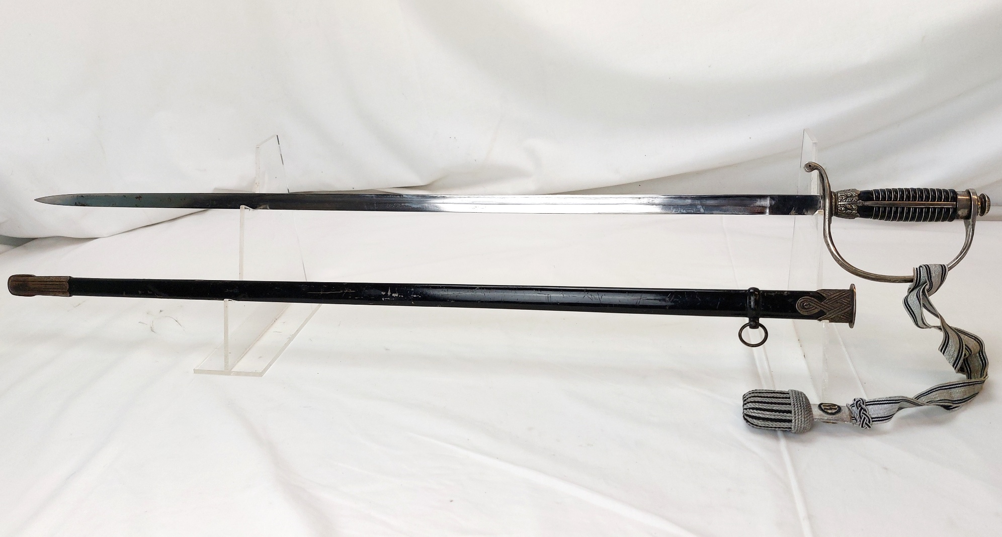 German, WW2, SS Officer’s Dress Sword (SS Degen) with Scabbard and Later Portepee - Image 7