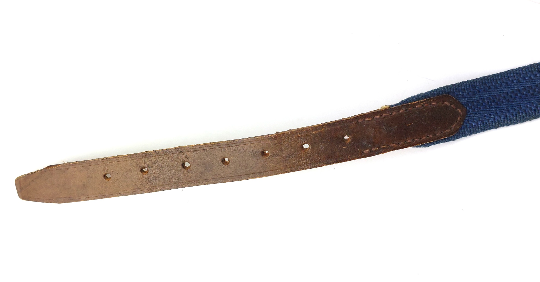 German, WWII, Kriegsmarine Officer’s Dagger Hanger Support Belt, Blue Webbing, Size 85, 94 cm - Image 4